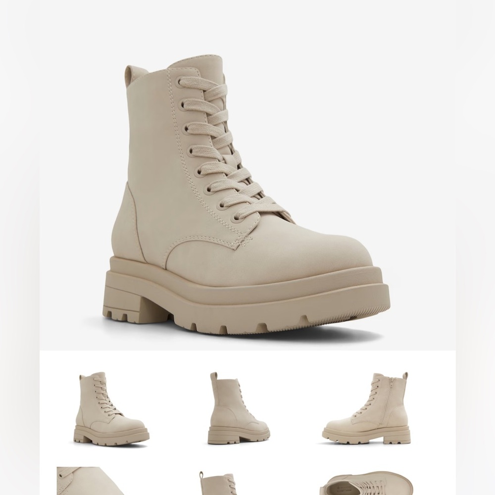 American Eagle | Cream Combat Boots